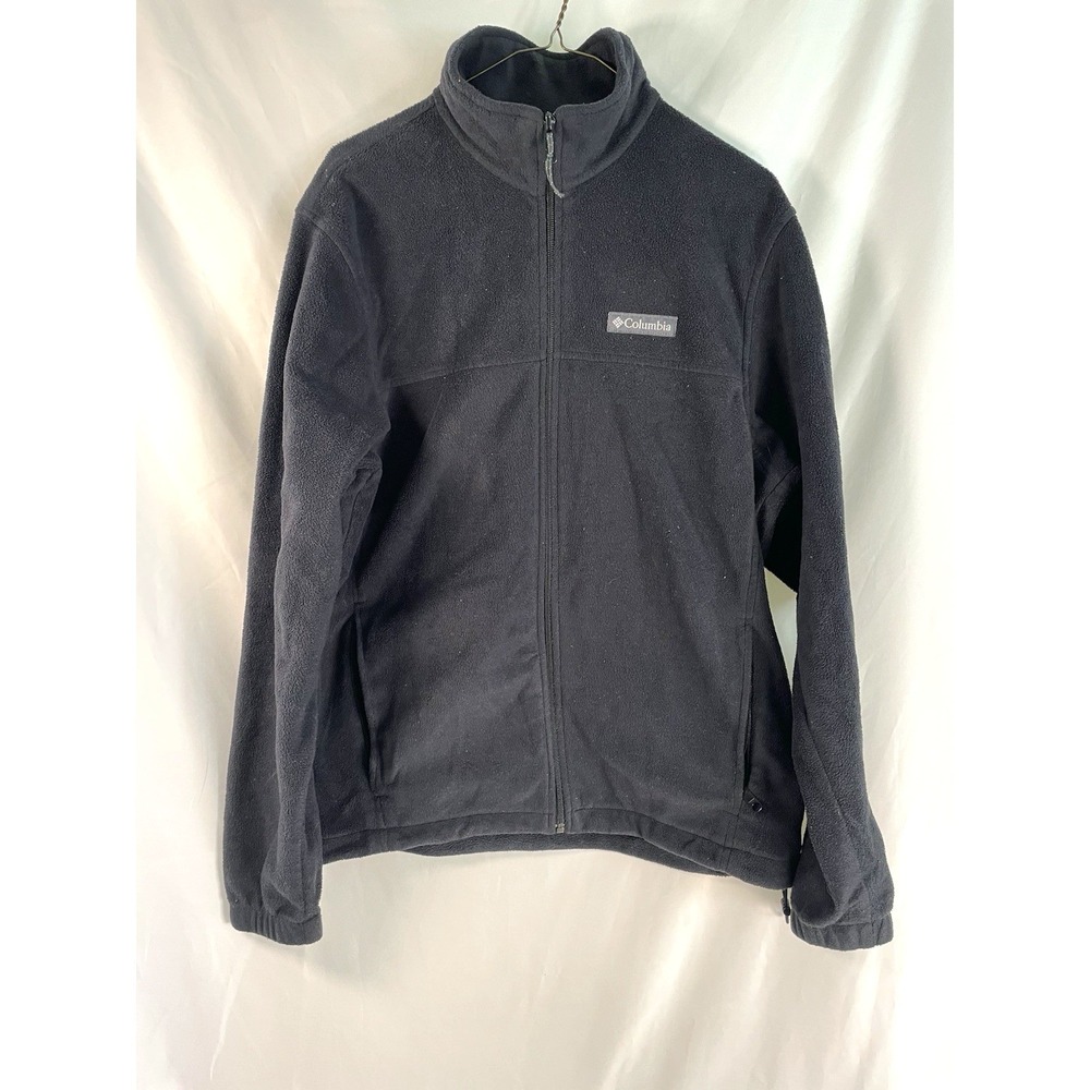 Columbia Sportswear Jacket Coat Men's Medium Black Full Zip Soft Fleece Outdoor